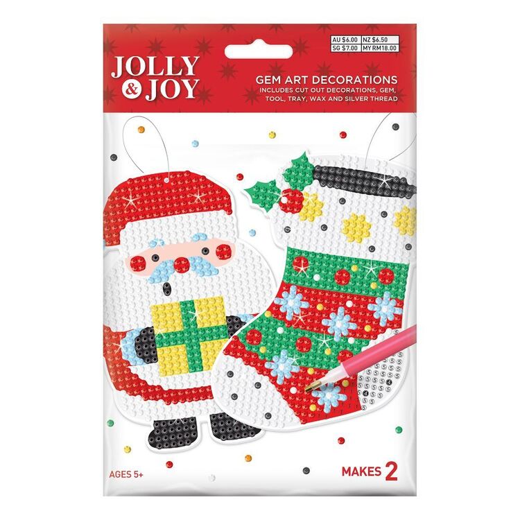 Jolly & Joy Santa & Stocking Gem Art Kit