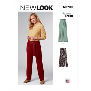 New Look Sewing Pattern N6709 Misses' Knits Only Pants & Skirt 8 - 18