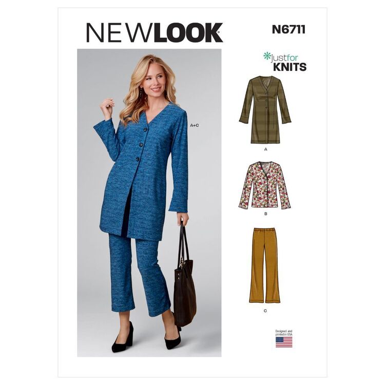 New Look Sewing Pattern N6711 Misses' Cardigans & Pants