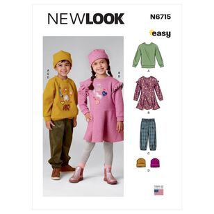 New Look Sewing Pattern N6715 Children's Top, Pants, Dress & Hat 3 - 8