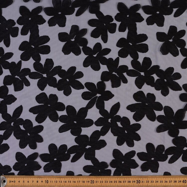 Monochromatic Flower Printed 145 cm Chiffon Fabric
