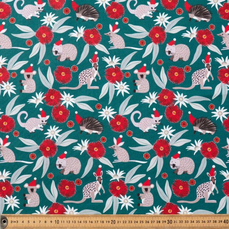 Jocelyn Proust Christmas Blossom & All The Animals Printed 112 cm Cotton Fabric