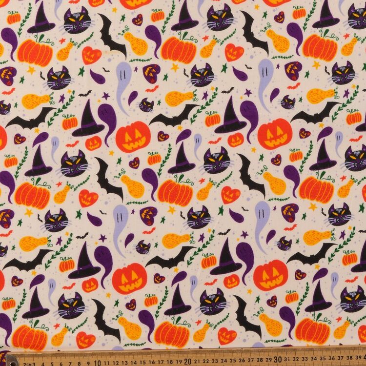 Halloween Spooky Fun Printed 112 cm Cotton Fabric