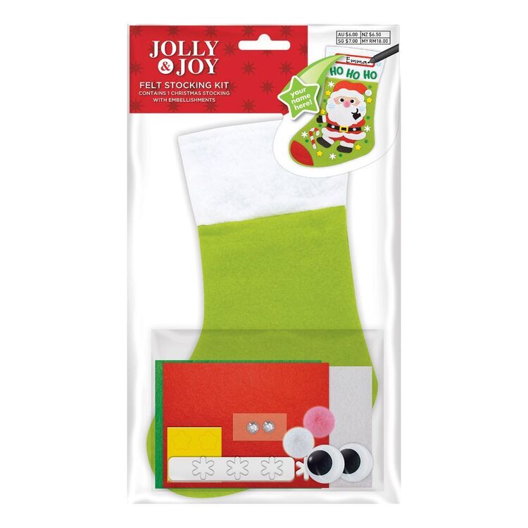 Jolly & Joy Santa Felt Stocking Craft Kit