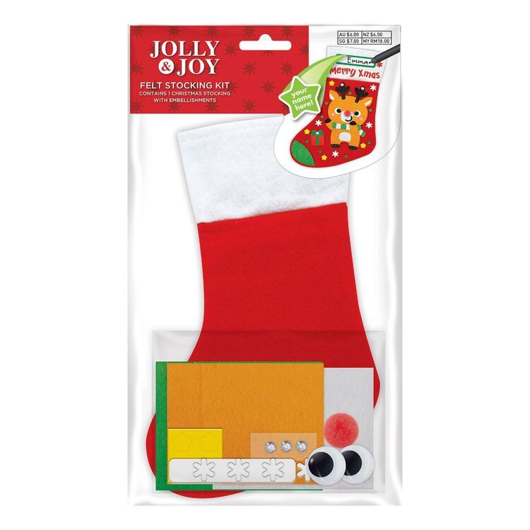 Jolly & Joy Reindeer Felt Stocking Craft Kit