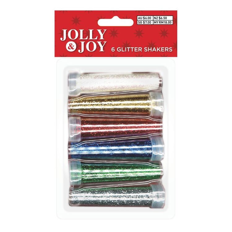 Jolly & Joy Glitter Shakers 6 Pack