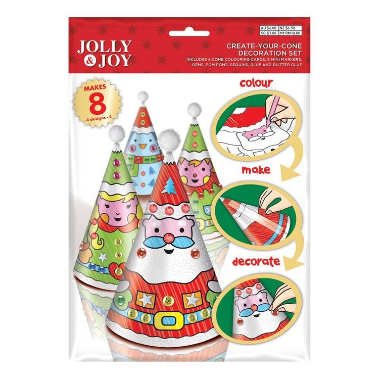 Jolly & Joy Create Your Cone Decoration 8 Pack