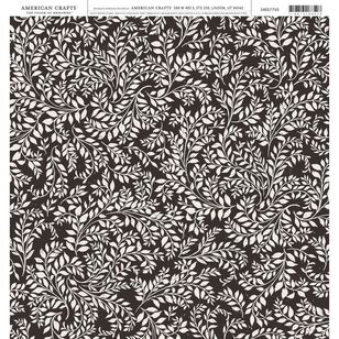 American Crafts Black & White Leaf Cardstock Multicoloured 30 x 30 cm