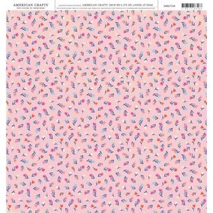 American Crafts Pink Mini Flowers Cardstock Multicoloured 30 x 30 cm