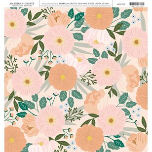 American Crafts Pink & Peach Floral Cardstock Multicoloured 30 x 30 cm