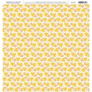 American Crafts Yellow & Orange Flowers Cardstock Multicoloured 30 x 30 cm