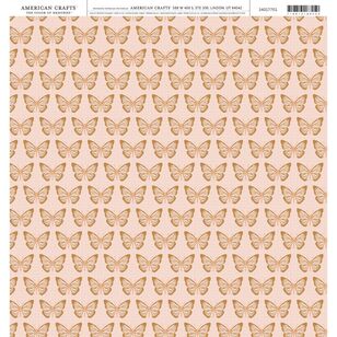 American Crafts Pink & Gold Butterflies Cardstock Multicoloured 30 x 30 cm