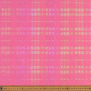 Tartan Check Printed 148 cm Shine Dance Knit Fabric Neon Pink 148 cm
