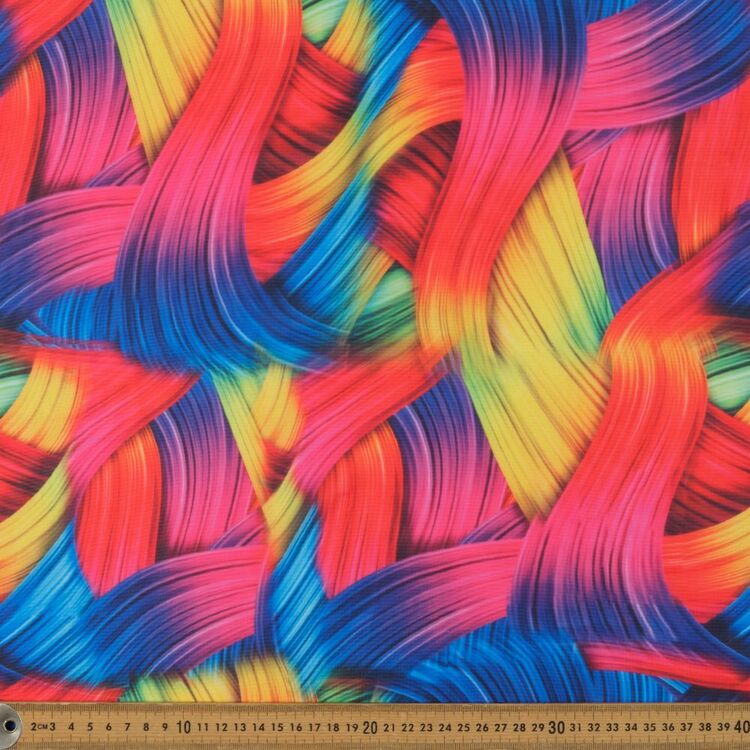 Paint Printed 148 cm Shine Dance Knit Fabric Multicoloured 148 cm