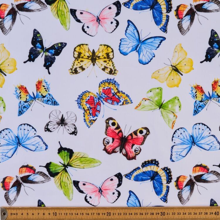 Country Garden TC Small Butterfly Printed 112 cm Polycotton Fabric