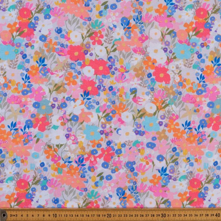 Alyssa Digital Printed 112 cm Cotton Linen Fabric Multicoloured