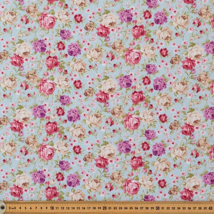 Rose & Hubble Shabby Chic Floral Printed 112 cm Cotton Fabric