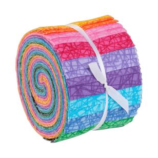 Tangled Printed Cotton Blender Fabric Jelly Roll Multicoloured