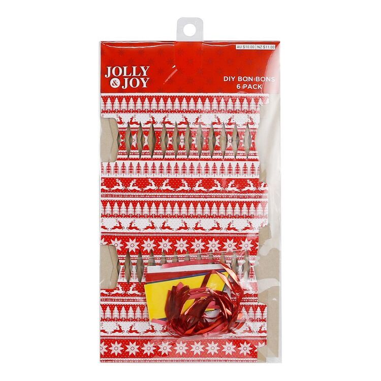 Jolly & Joy DIY Christmas Bon Bon Crackers 6 Pack