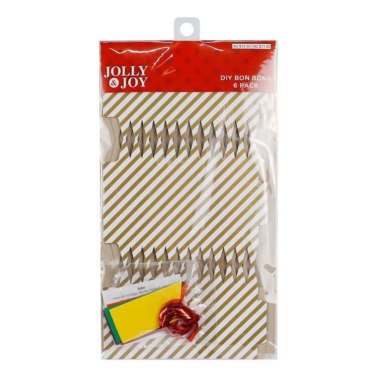 Jolly & Joy DIY Gold Bon Bon Cracker Kit 6 Pack