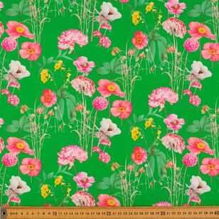 Poppy Digital Printed 142 cm Combed Cotton Sateen Fabric Seaweed 142 cm