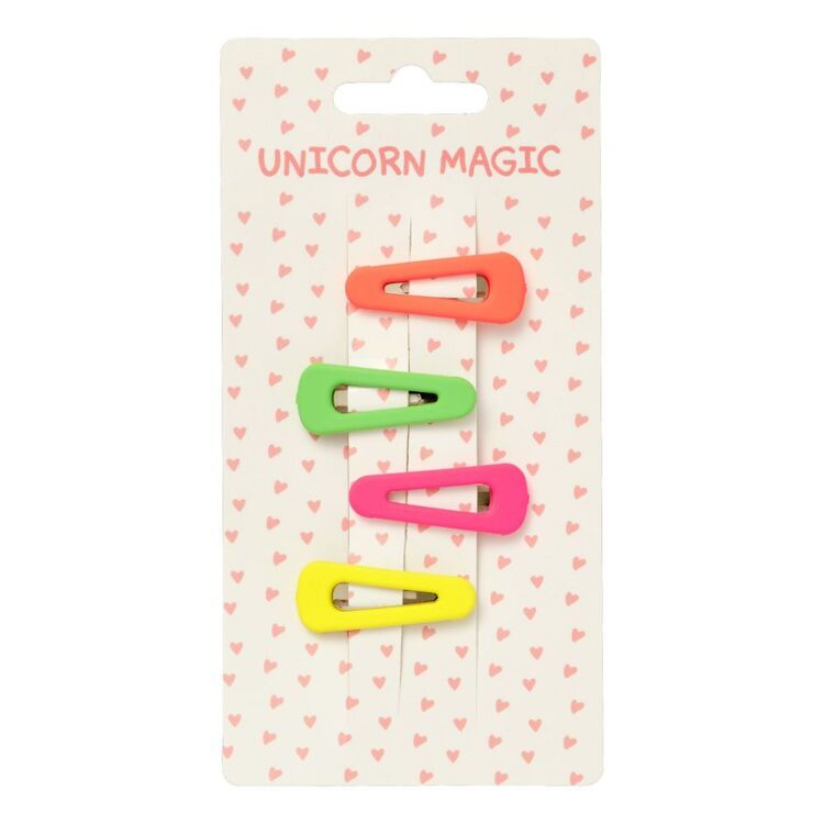 Unicorn Magic Colour Mix Snap Clips 4 Pack