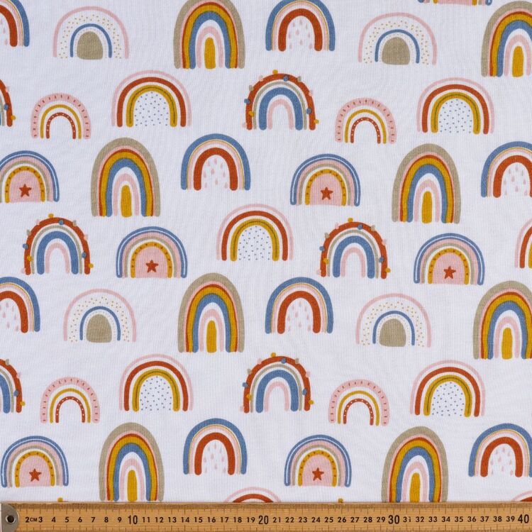 Rainbow Printed 148 cm Cotton Rayon French Terry Jersey Fabric