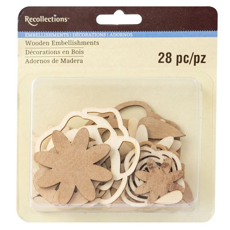 Recollections Flowers Wood Embellishments