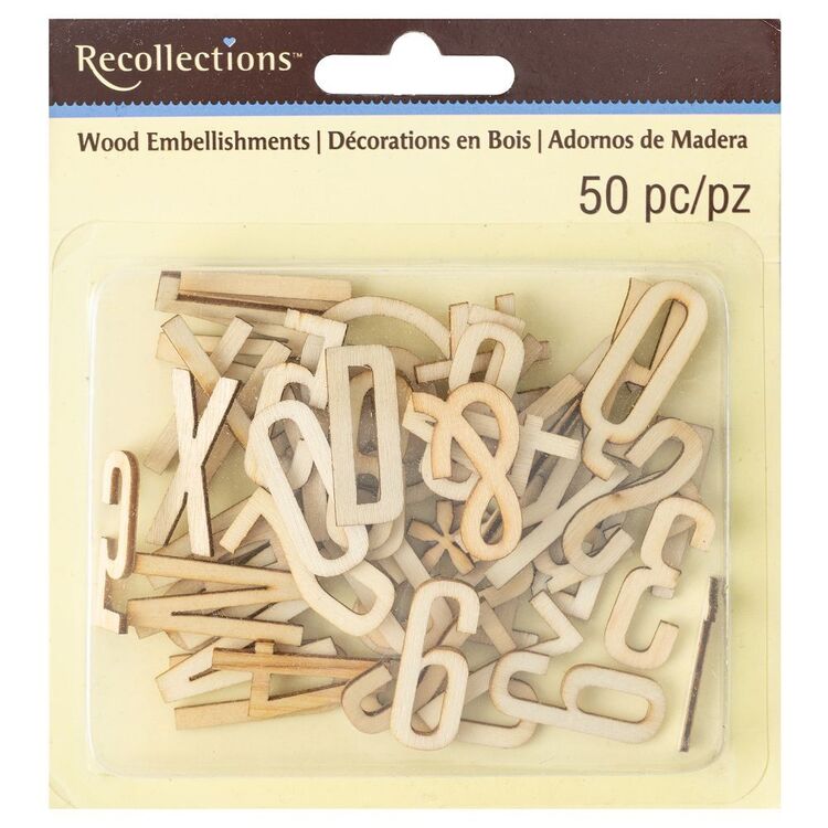 Recollections Alphabet Wood Embellishments