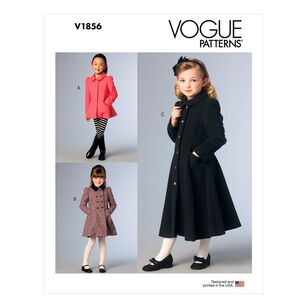 Vogue Sewing Pattern V1856 Children's & Girls' Jacket & Coat