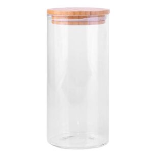 Seymours 1.25 L Glass Canister With Bamboo Lid Clear 1.25 L