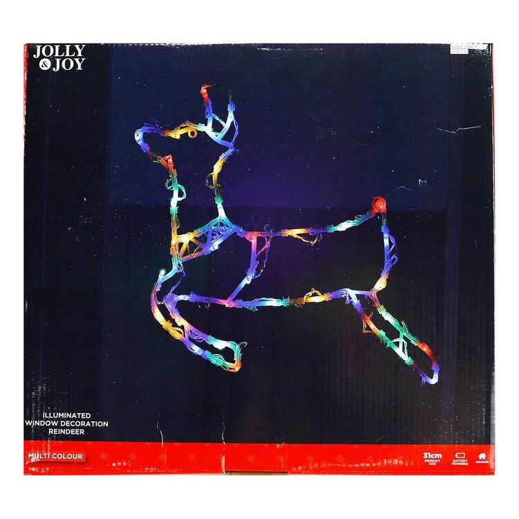 Jolly & Joy Illuminated Reindeer Window Dec