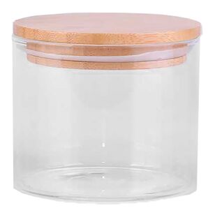 Seymours 500 mL Glass Canister With Bamboo Lid Clear 500 mL