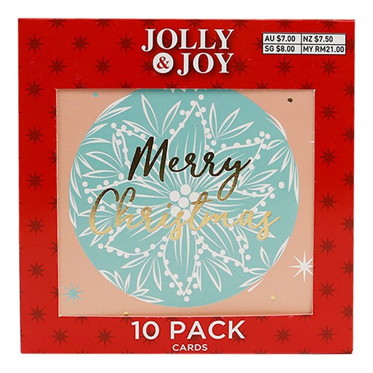 Jolly & Joy Bauble Christmas Cards 10 Pack