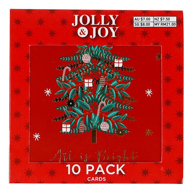 Jolly & Joy 'All Is Bright' Christmas Cards 10 Pack