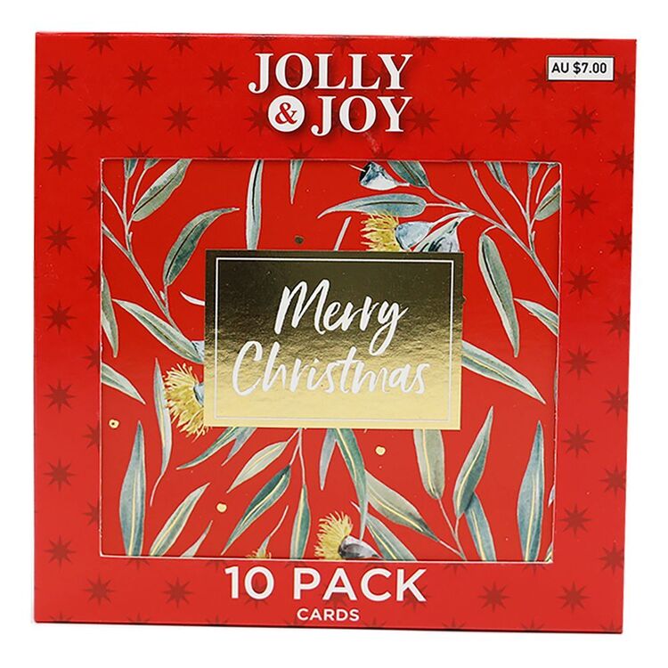 Jolly & Joy Floral Christmas Cards 10 Pack