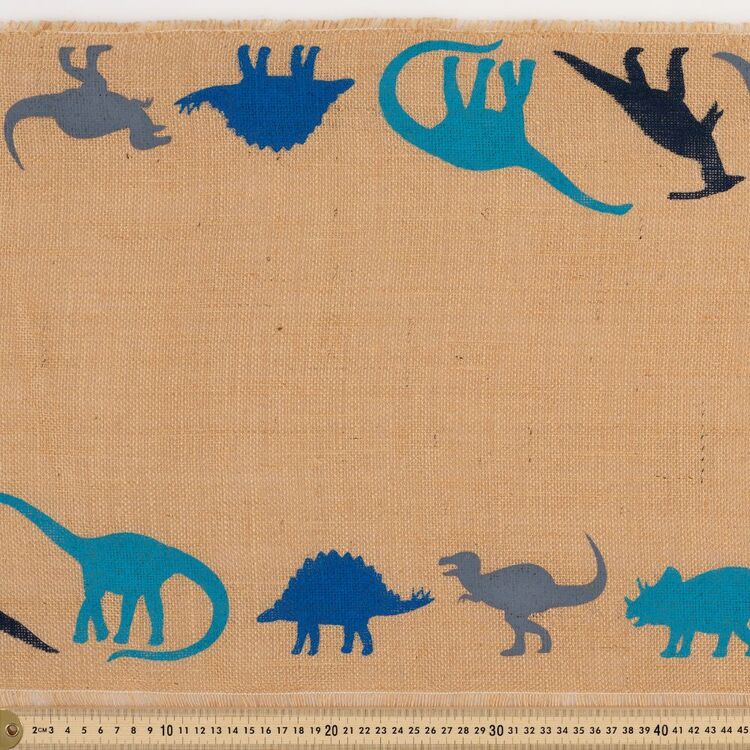 Runner Hessian Dinosaurs 40 cm Fabric