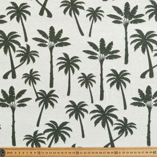 Jungle Palm 140 cm Tapestry Fabric Ecru & Green 140 cm