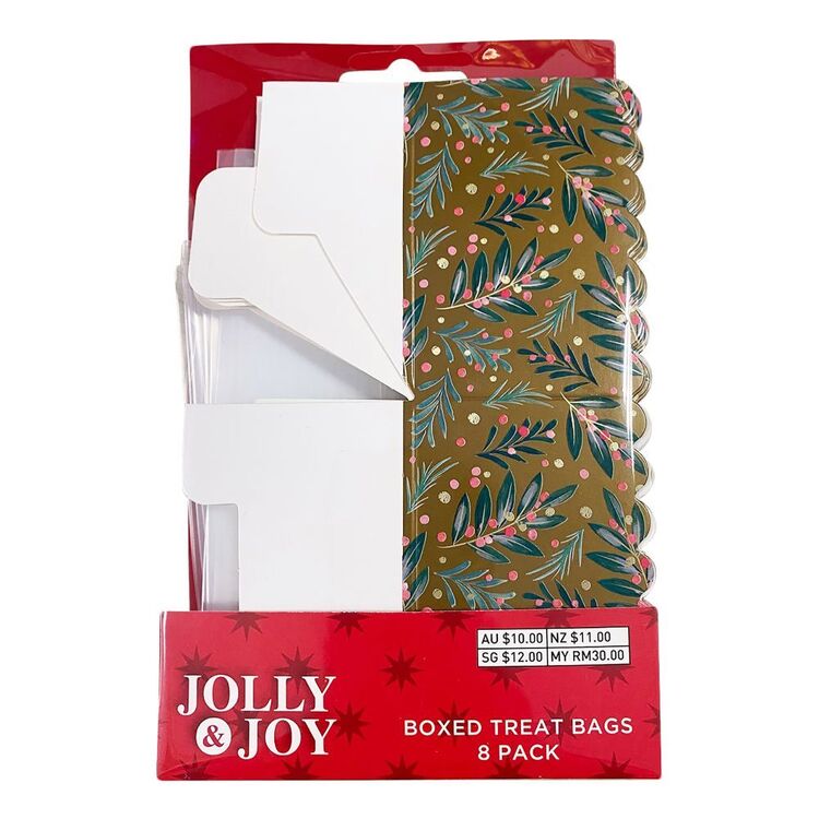 Jolly & Joy DIY Gold Boxed Treat Bag 8 Pack