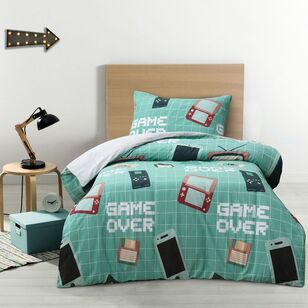 Kids House Game Over Quilt Cover Set Green