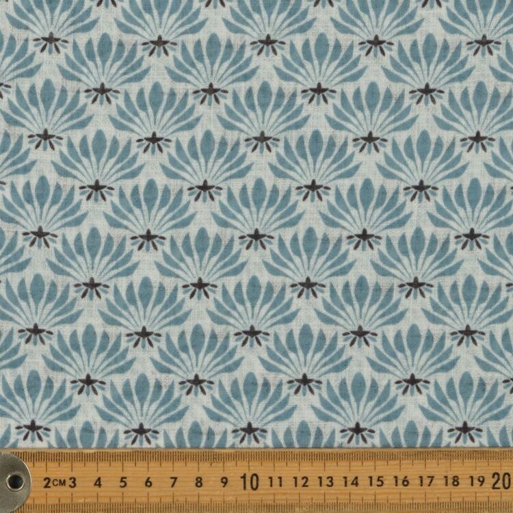 Lotus Printed 140 cm Pippa Easy Care Linen Look Fabric