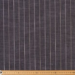 Pin Stripe #1 Printed 145 cm Linen Look Suiting Fabric Grey 145 cm