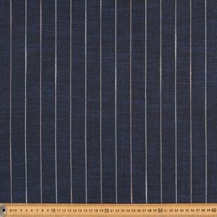 Pin Stripe #1 Printed 145 cm Linen Look Suiting Fabric Navy 145 cm