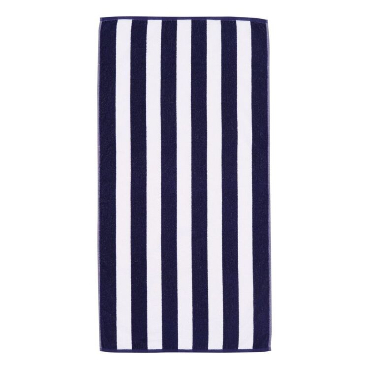 Emerald Hill Vertical Stripe Beach Towel Bright Blue 68 x 137 cm
