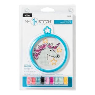 Bucilla Mystical Unicorn My First Cross Stitch Kit Multicoloured