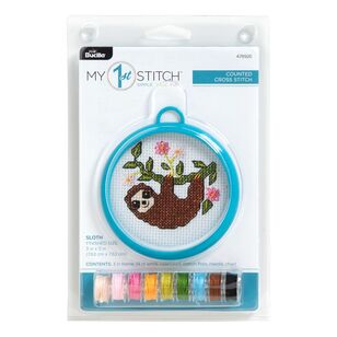 Bucilla Sloth My First Cross Stitch Kit Multicoloured