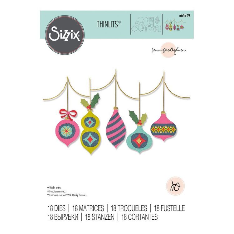 Sizzix Thinlits By Jennifer Ogborn Funky Baubles 18 Pack