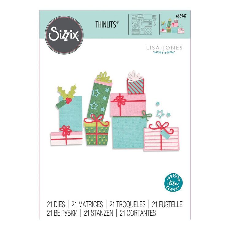 Sizzix Thinlits By Lisa Jones Festive Gifts 21 Pack