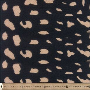 Spotted Printed 137 cm Bubble Crepe Fabric Black 137 cm
