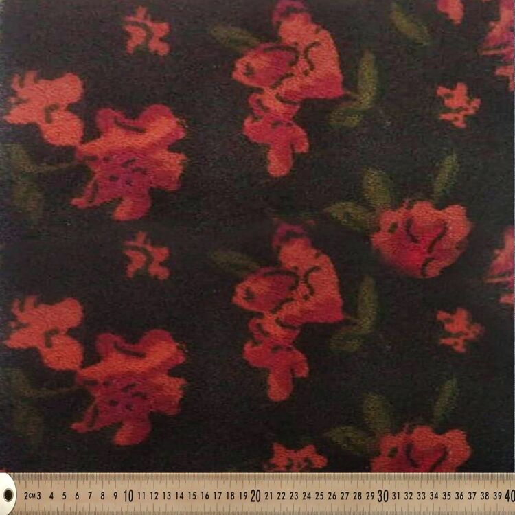 Rose Printed 145 cm Bubble Crepe Fabric